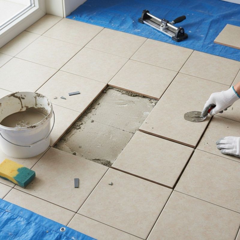 Tile Floor Repair detail